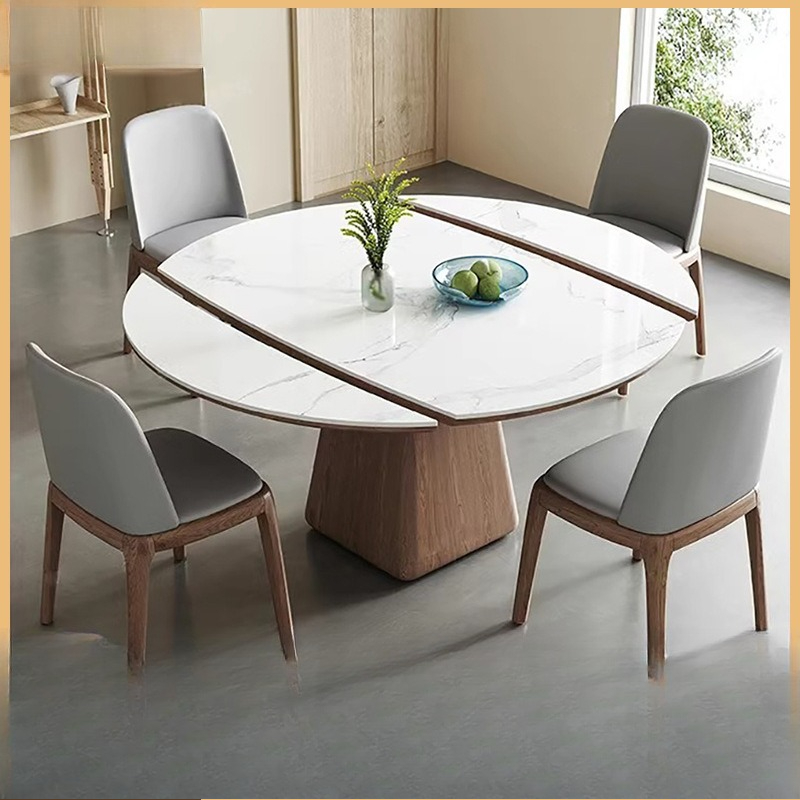 Kids Outdoor Furniture - Extendable Dining Table Round Industrial Slate