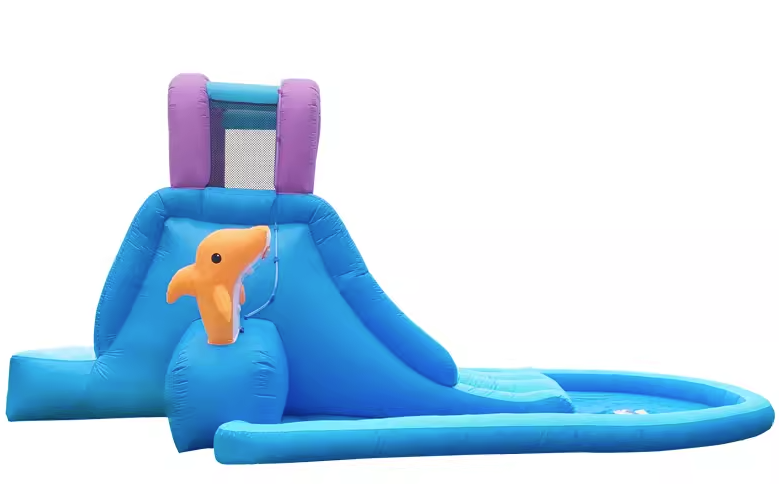 Inflatable Pool Castle with Sl - Outdoor Children'S Park recension och pris