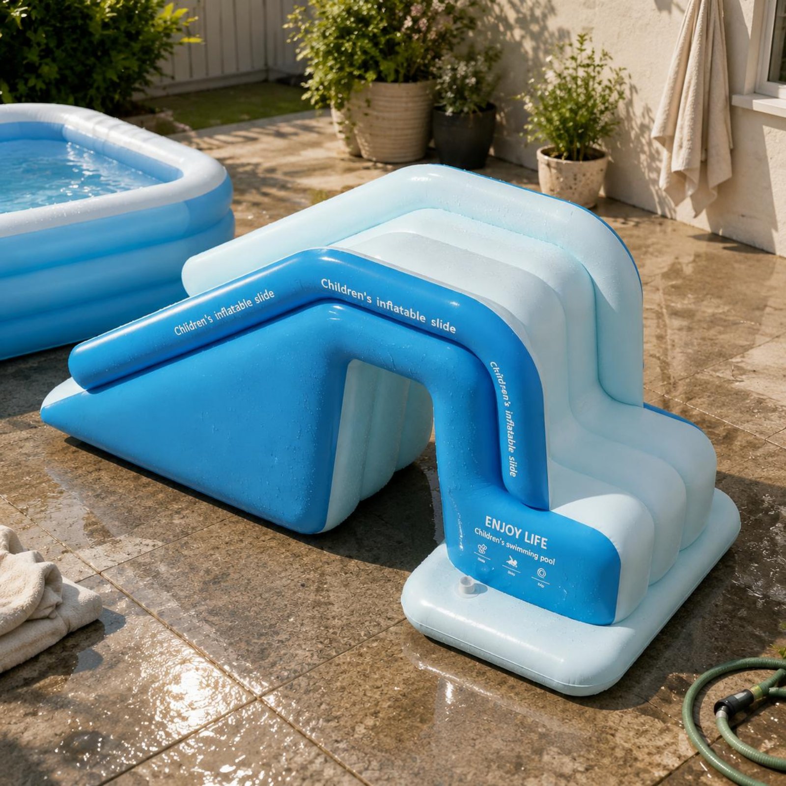 Inflatable Pool Slide Foldable - Kids Outdoor Nature Toys recension och pris
