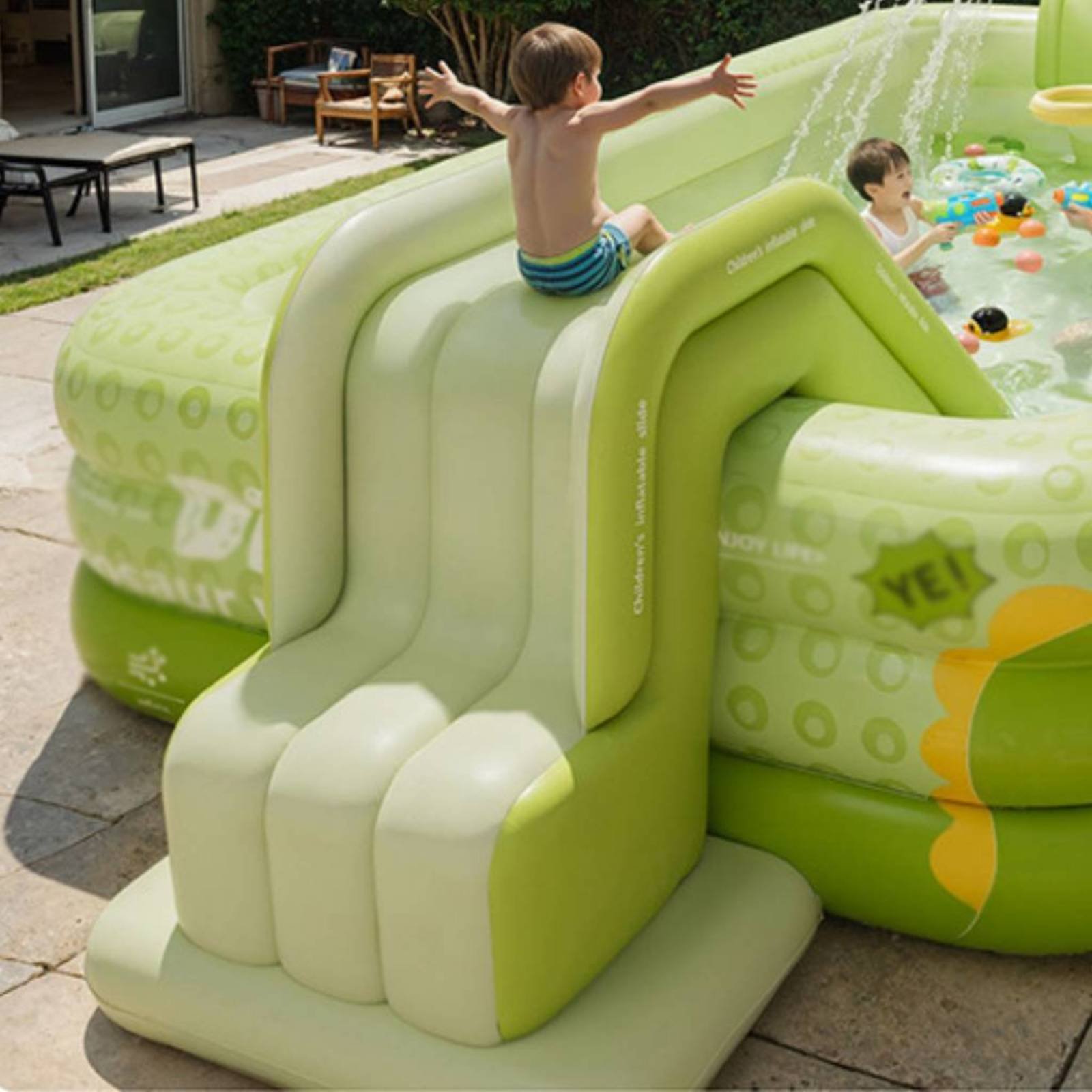 Inflatable Pool Slide Foldable - Kids Outdoor Nature Toys recension och pris