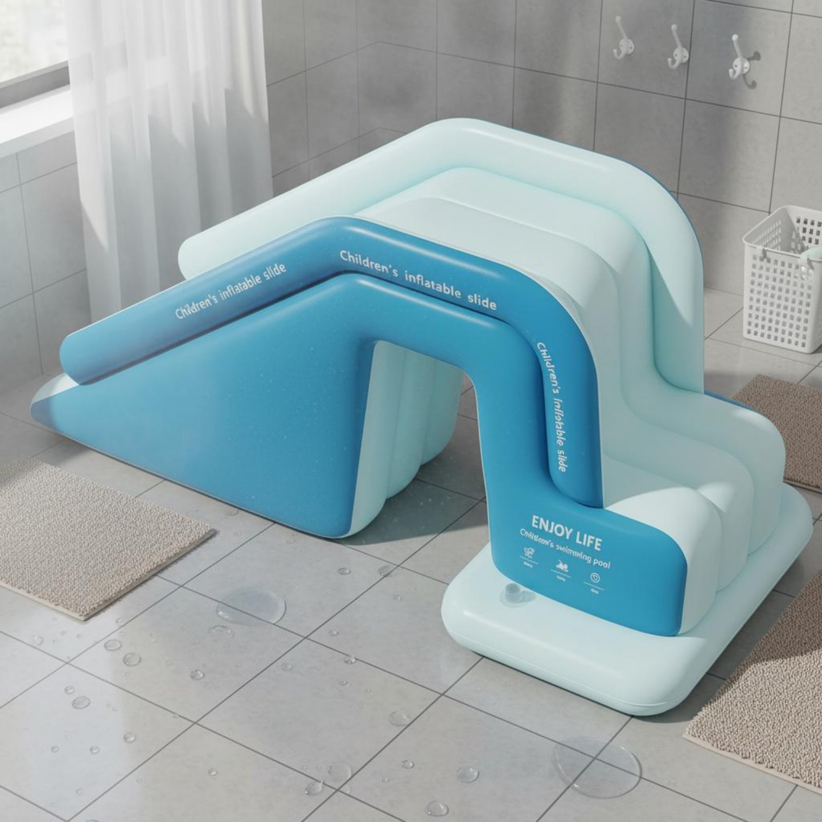 Inflatable Pool Slide Foldable - Kids Outdoor Nature Toys recension och pris