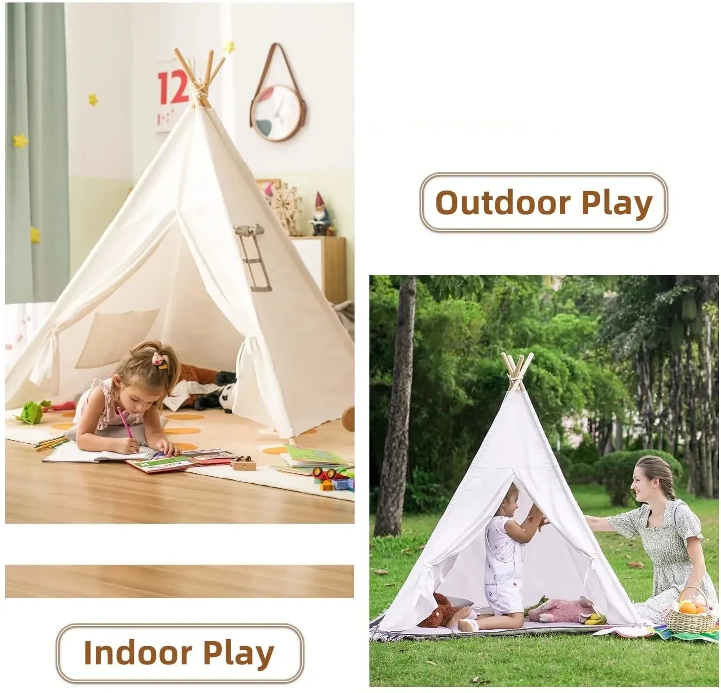 1.6M Kids Tent Play House Wigw - Kids Outdoor Play Table recension och pris