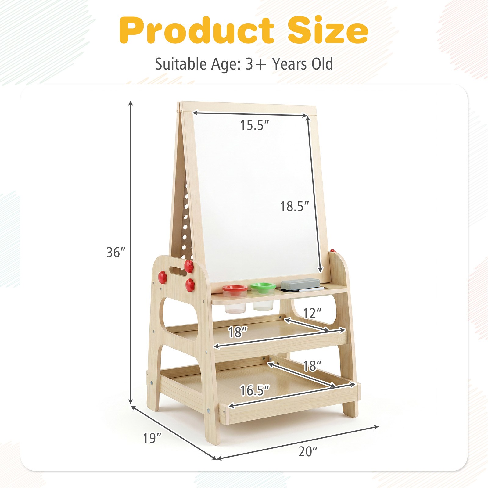 2-in-1 Easel for Kids Wooden A - Kids Outdoor Easel recension och pris