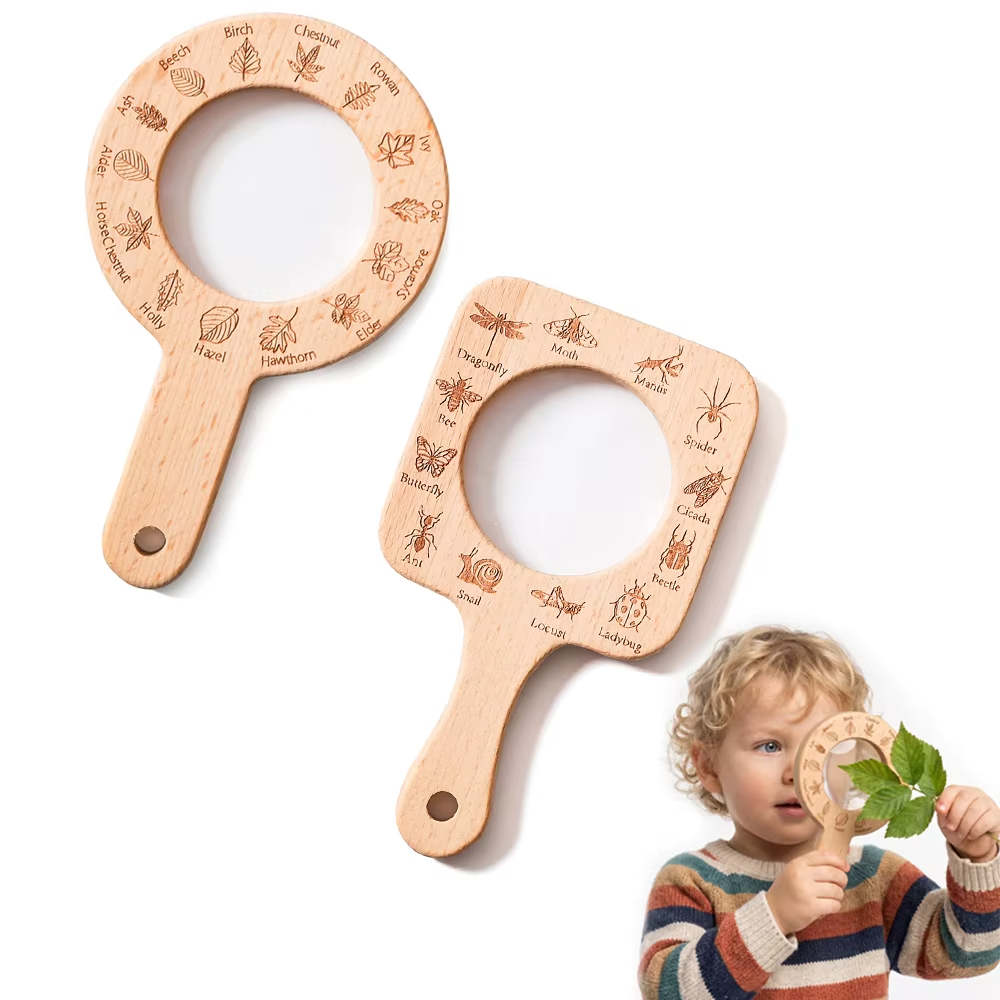 Wooden Magnifying Glass for Ki - Kids Outdoor Nature Toys recension och pris