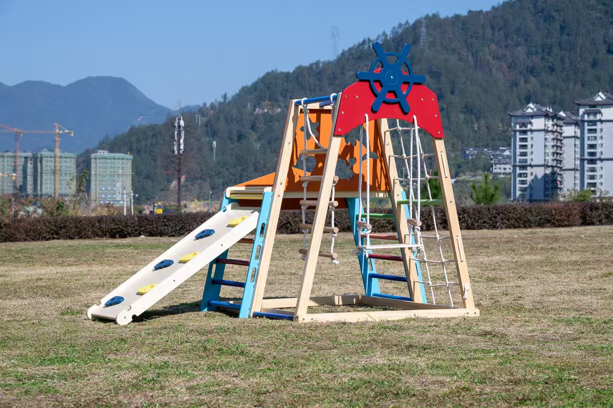 Large Solid Wood Climbing Fram - Kids Outdoor Climbing Frame recension och pris