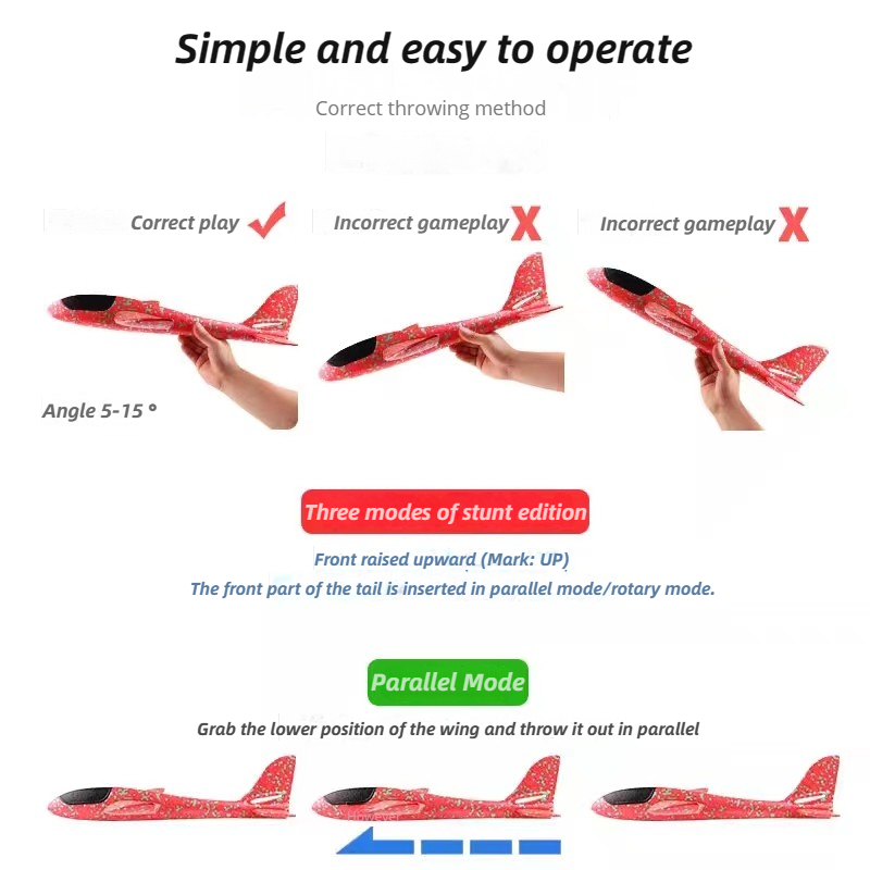 48cm Large Foam Airplane Child - Kids Outdoor Entertainment recension och pris
