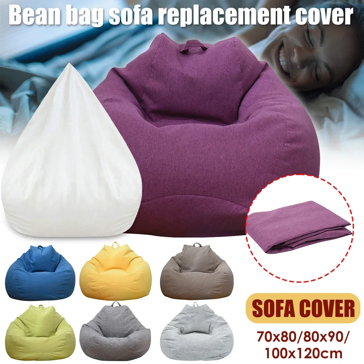 Large Bean Bag Chair Sofa Cove - Kids Outdoor Lounge Chair With Umbrella recension och pris