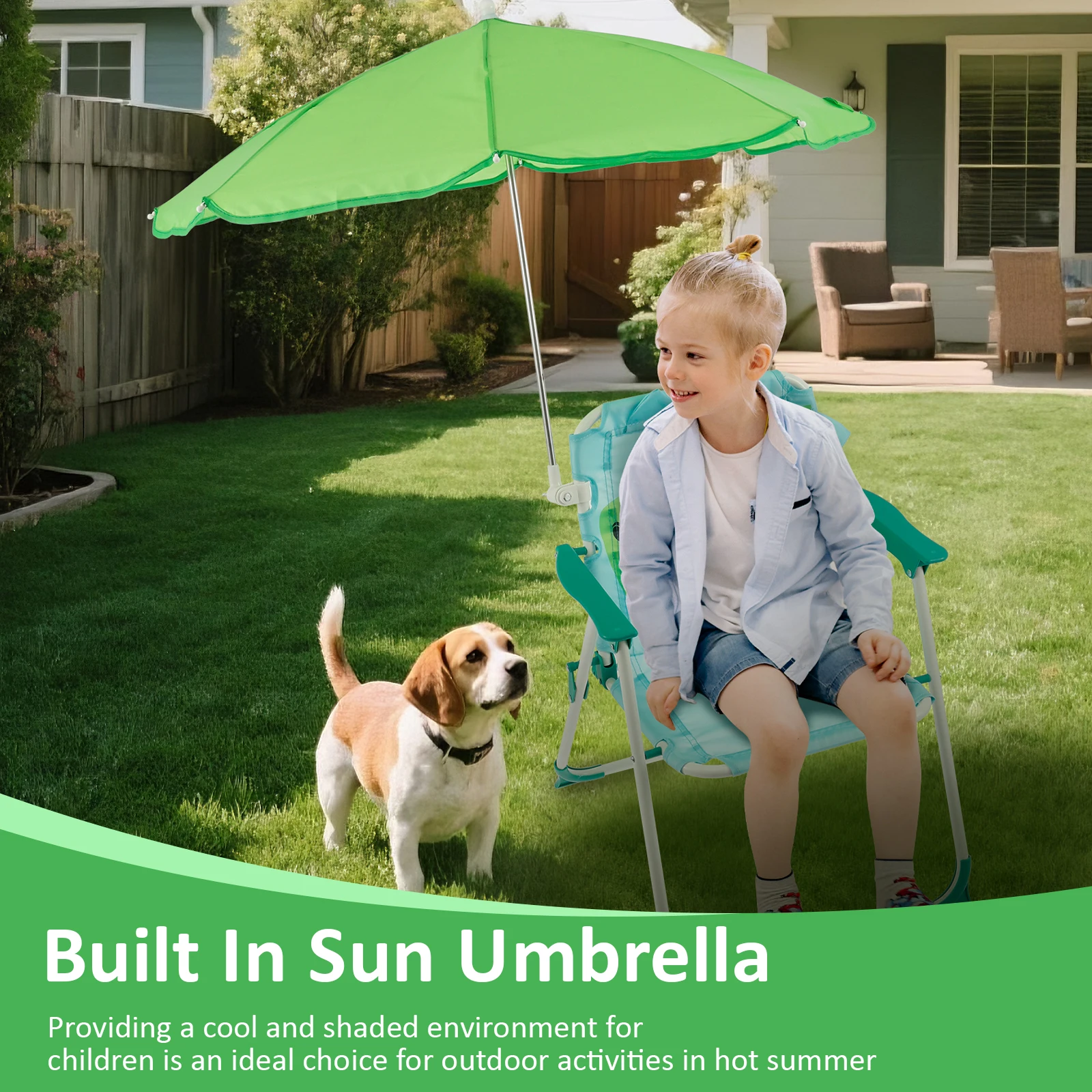 Kids Folding Beach Chair With  - Kids Outdoor Lounger Chair recension och pris